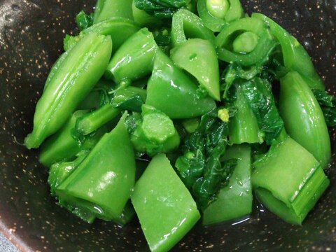 大人の春の味 菜の花とスナップエンドウのおひたし